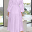 Elegant Lightweight Deep V-Neck Balloon Sleeve Maxi Dress