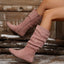 Botas Planas de Suede con Cremallera Lateral para Otoño e Invierno