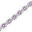 Bracelet de tennis en argent sterling .925 avec améthyste taillée en coussin et diamants - 7"