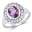 Bague en argent sterling avec améthyste et tanzanite de 2,53 carats