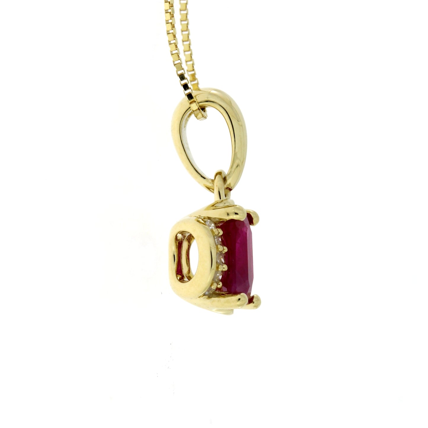 .63ct Ruby Diamond Pendant in 14KT Yellow Gold