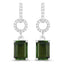 Pendientes de 2.28 quilates de turmalina verde y diamante en oro blanco de 14 quilates