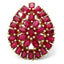 14K Yellow Gold Plated 9.30 Carat Genuine Ruby Cluster Ring
