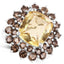 8.95 Carat Citrine & Smoky Quartz Sterling Silver Ring