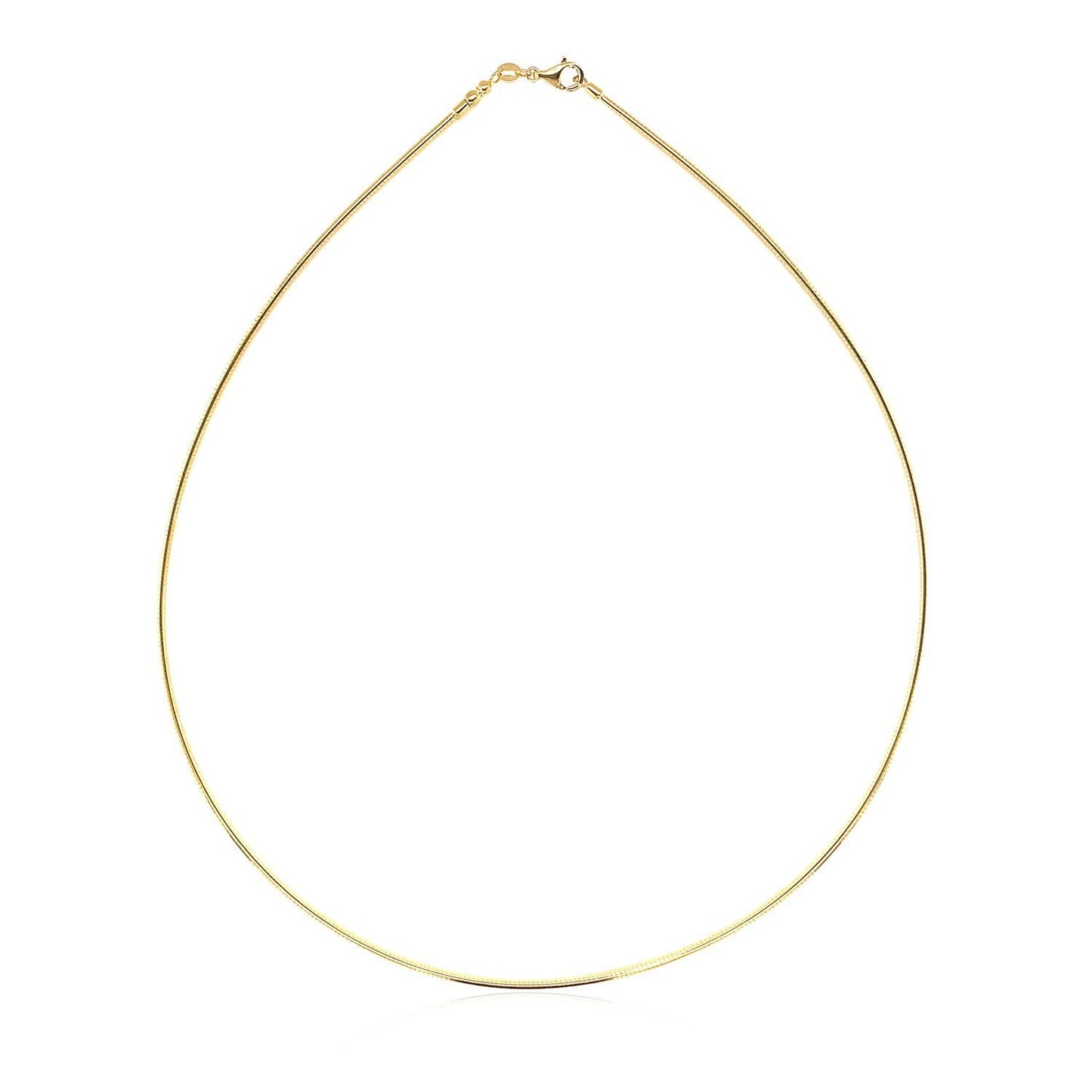 14k Yellow Gold Round Omega Chain Necklace