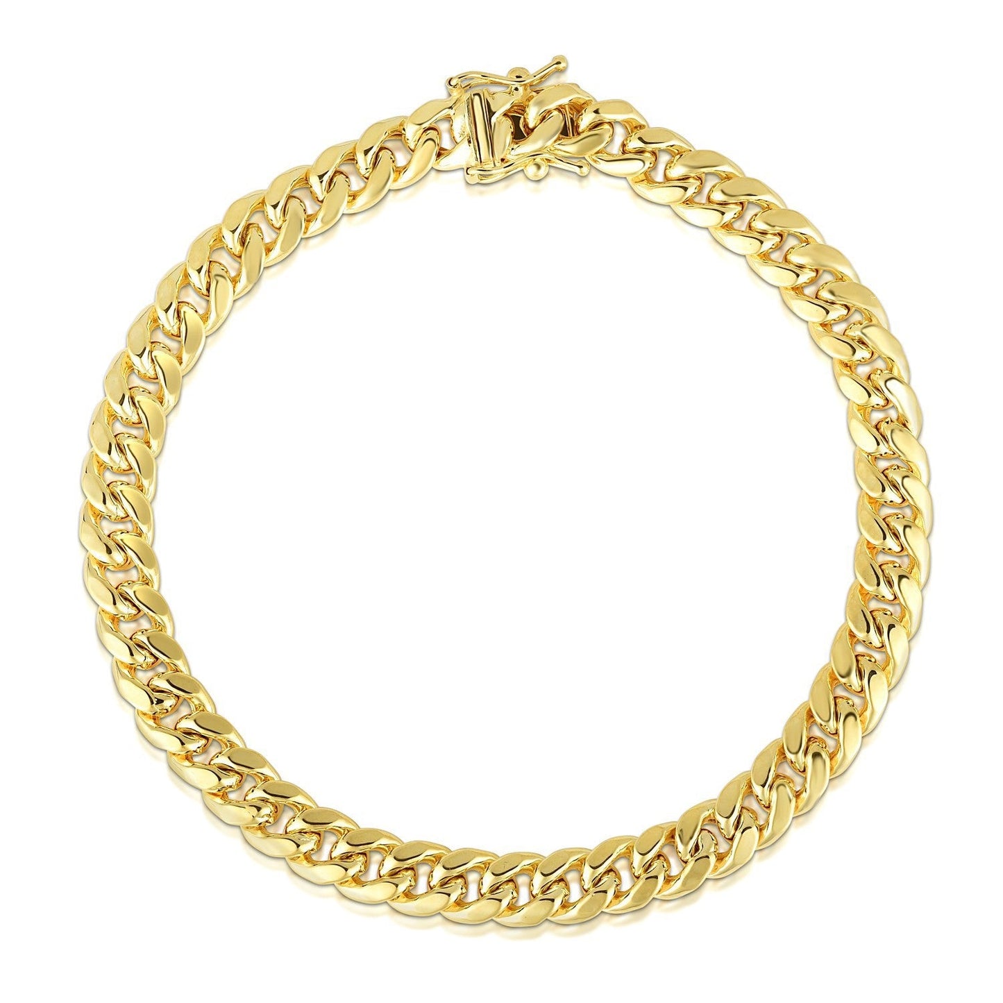 10k Yellow Gold Semi Solid Miami Cuban Bracelet - 10.70 mm