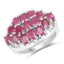 3.00 Carat Genuine Ruby Sterling Silver Engagement Ring