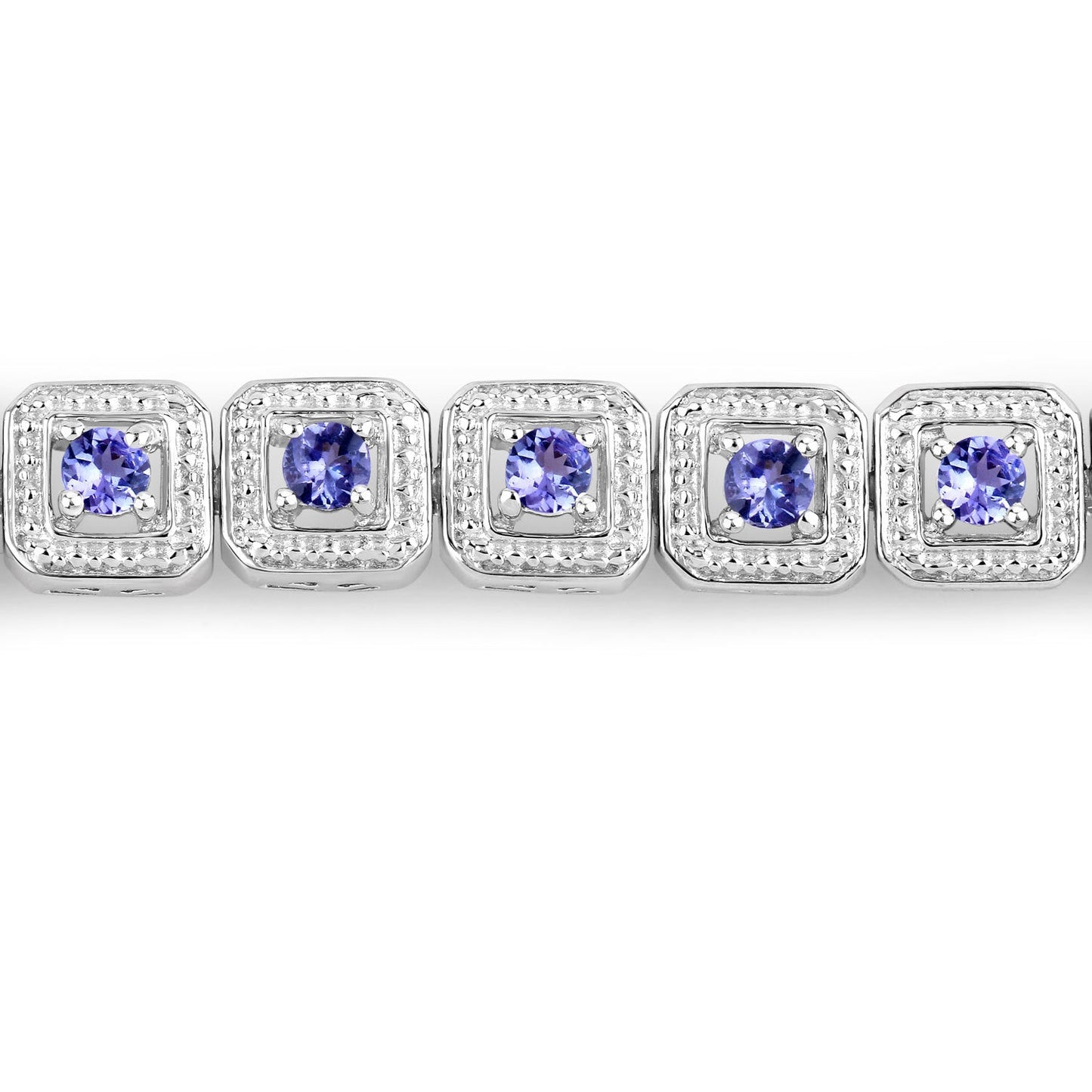 Bracelet en argent sterling .925 avec tanzanite véritable de 1,10 carat