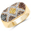Bague Cluster Multi Diamants Plaquée Or Jaune 14K