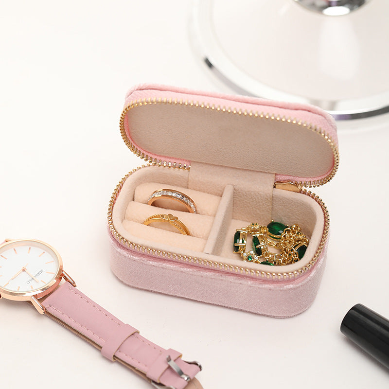 Velvet Travel Jewelry Storage Box - Portable and Stylish