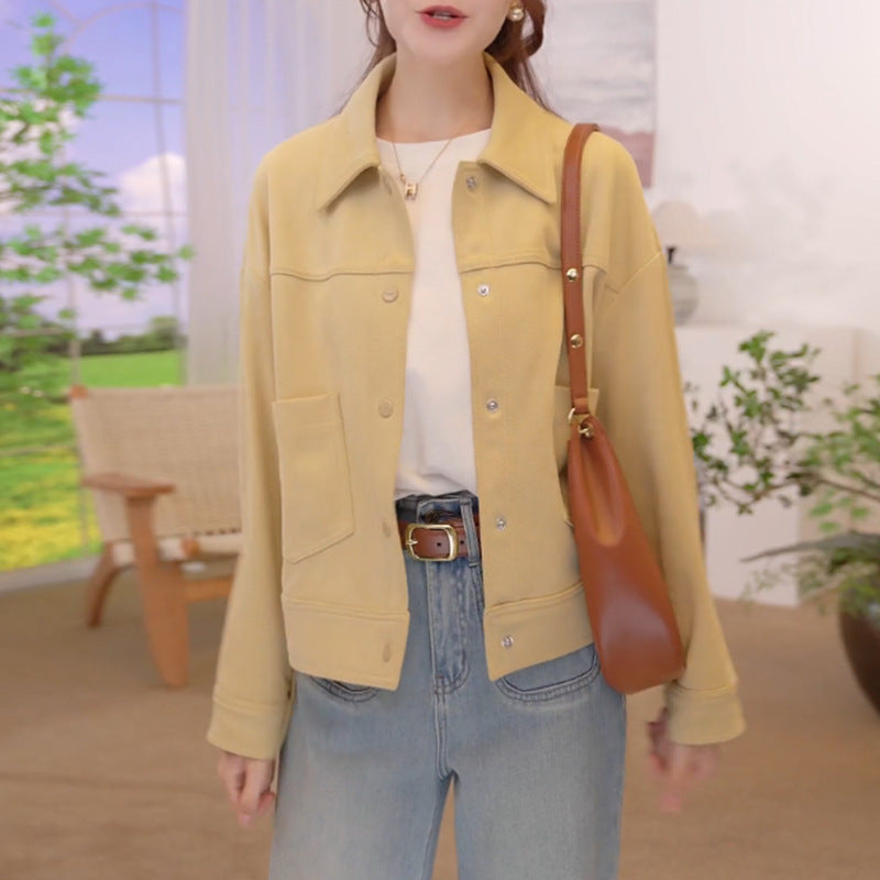 Manteau en denim uni chic et décontracté