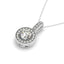 Colgante Halo de Diamantes con Bisel Milgrain en Oro Blanco de 14k