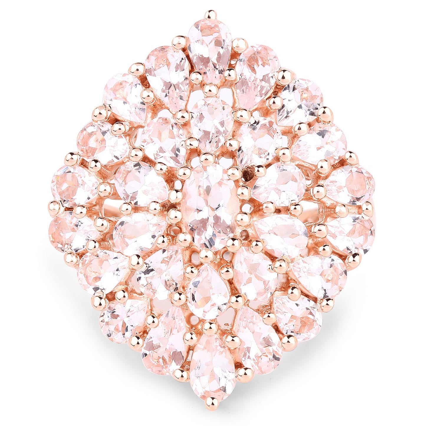 18K Rose Gold Plated Morganite Cocktail Ring