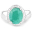 4.72 Carat Emerald and White Diamond Sterling Silver Ring