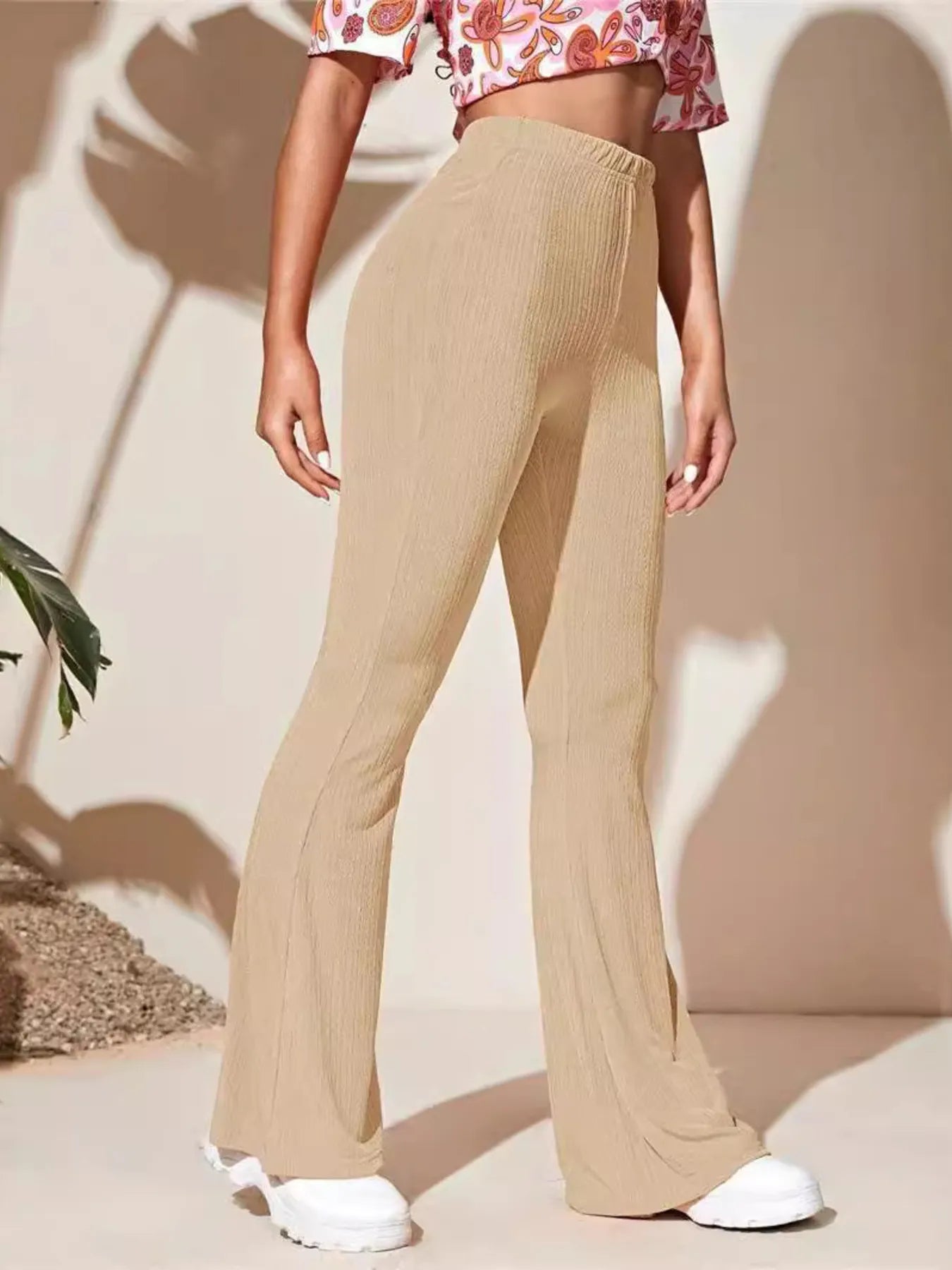 Full Size High-Waist Flare Active Pants