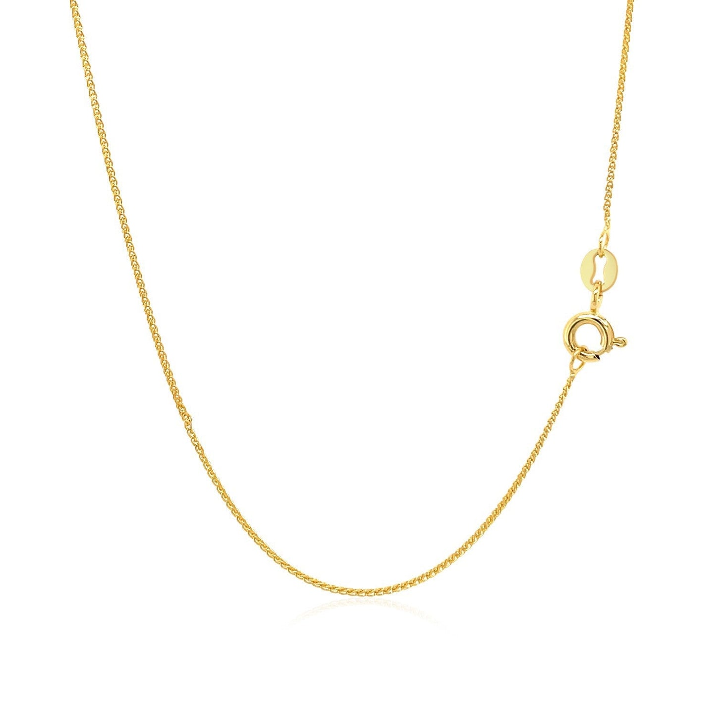 Chaîne en or jaune 14 carats à maillons ronds et taille diamant - 0,6 mm