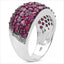 3.58 Carat Genuine Ruby & White Diamond Sterling Silver Ring