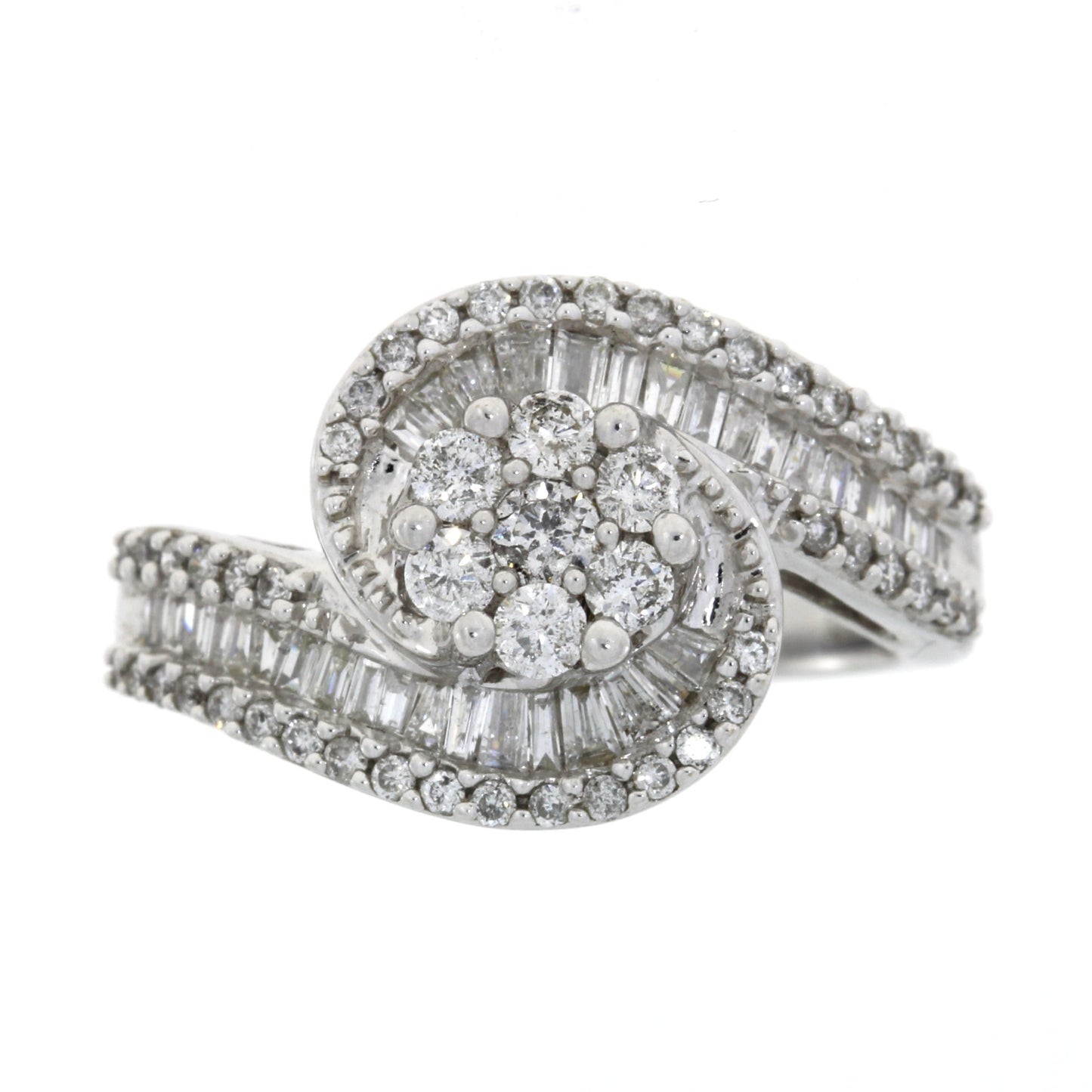 Genuine 1.00ct Diamond Ring in 14KT White Gold