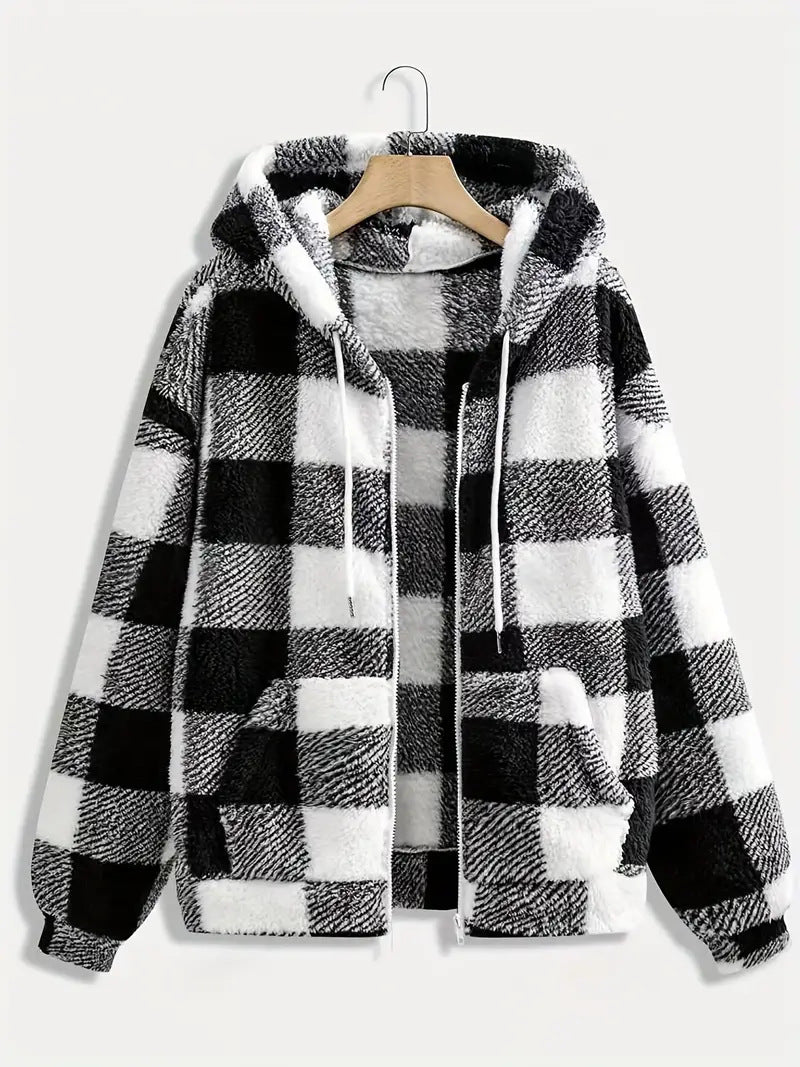 Sudadera de felpa con cremallera casual y elegante de manga larga