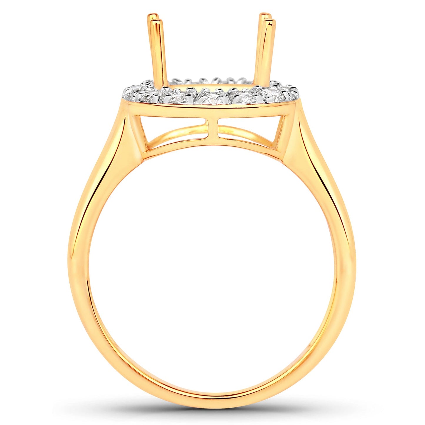Bague de fiançailles semi-montée en or jaune 14K avec diamant blanc de 0,51 carat