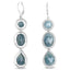 Boucles d'oreilles en argent sterling avec aquamarine laiteux de 21,32 carats