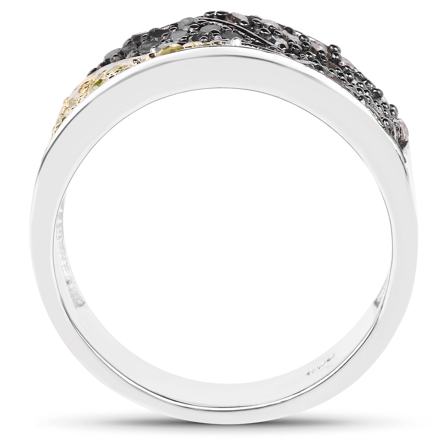 Bague de fiançailles en argent sterling .925 avec plusieurs diamants de 1,32 carat