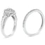 .925 Sterling Silver 1/3 Cttw Diamond Cluster Engagement Ring Set - Size 7