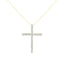 Collar con colgante de cruz de diamantes de plata esterlina chapada en oro de 10K - 18"