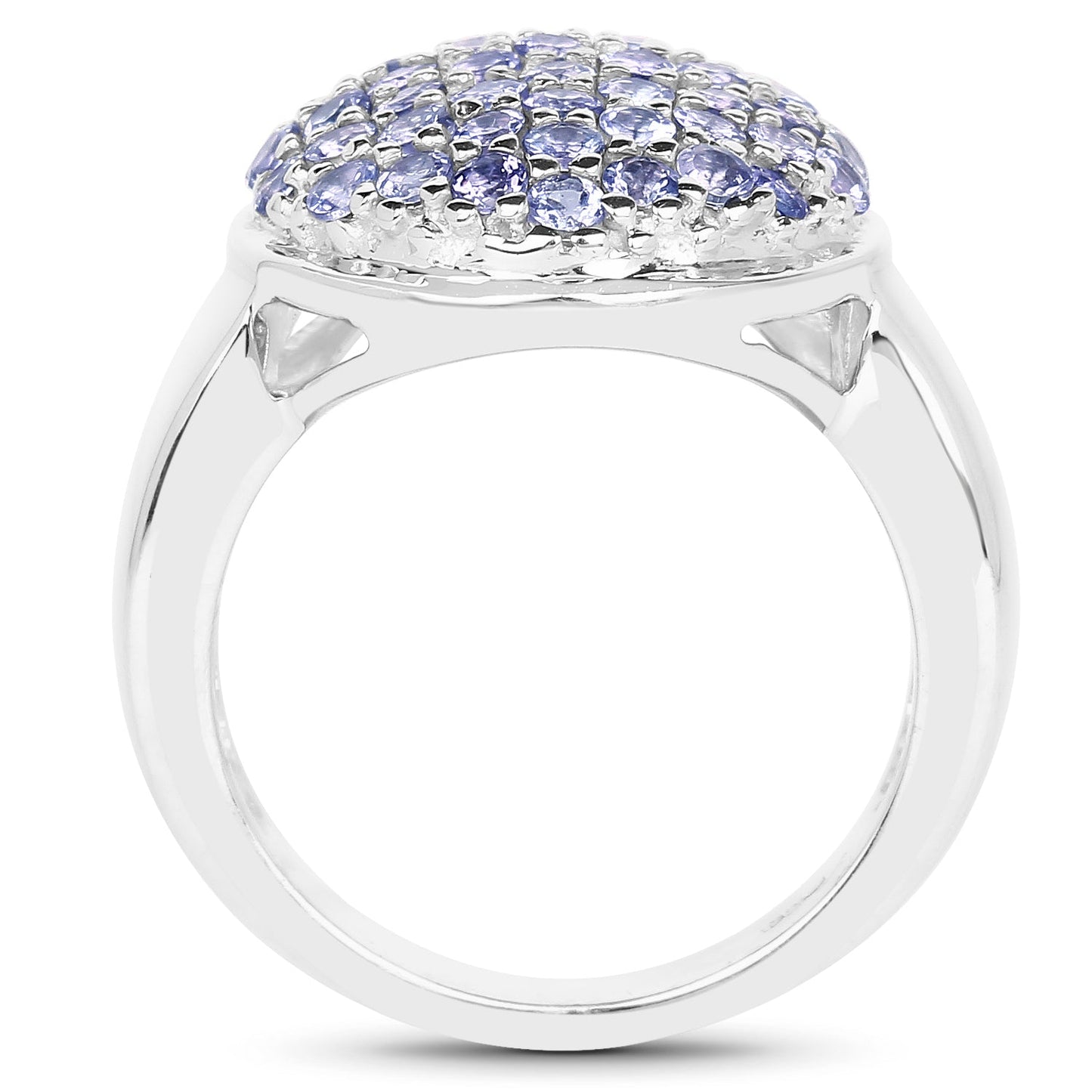 2.00 Carat Genuine Tanzanite Sterling Silver Engagement Ring