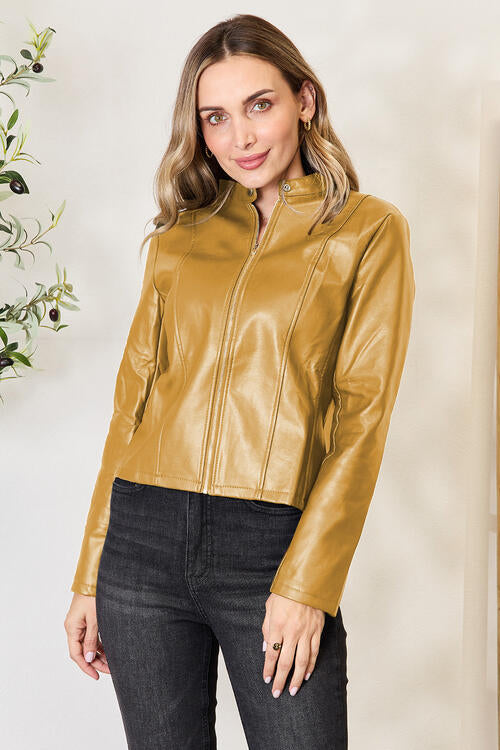 Veste zippée classique à col pour femmes pour une élégance au quotidien