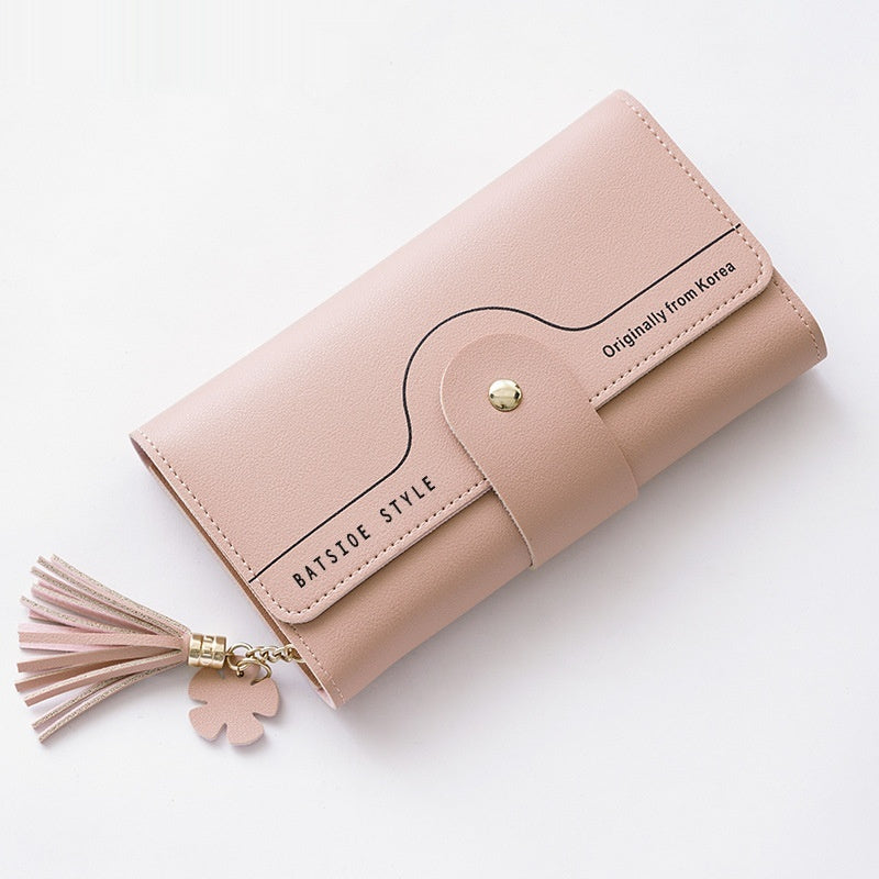 Geometric Letter Buckle Clutch Bag with Tassel Design