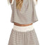 Striped Chic Plus Size Top & Shorts Set