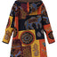Retro Warm Printed Pocket Thick Zippered Hooded Coat