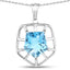 7.60 Carat Genuine Blue Topaz Sterling Silver Pendant