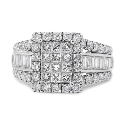 Bague de fiançailles en diamant en or blanc 14K 2,00 cttw - Taille 7