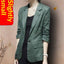 Korean-Style Casual Cotton-Linen Suit Jacket