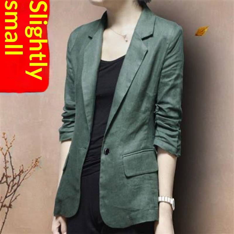 Korean-Style Casual Cotton-Linen Suit Jacket