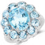 Anillo de Plata Esterlina con Topacio Azul Genuino de 8.67 Quilates