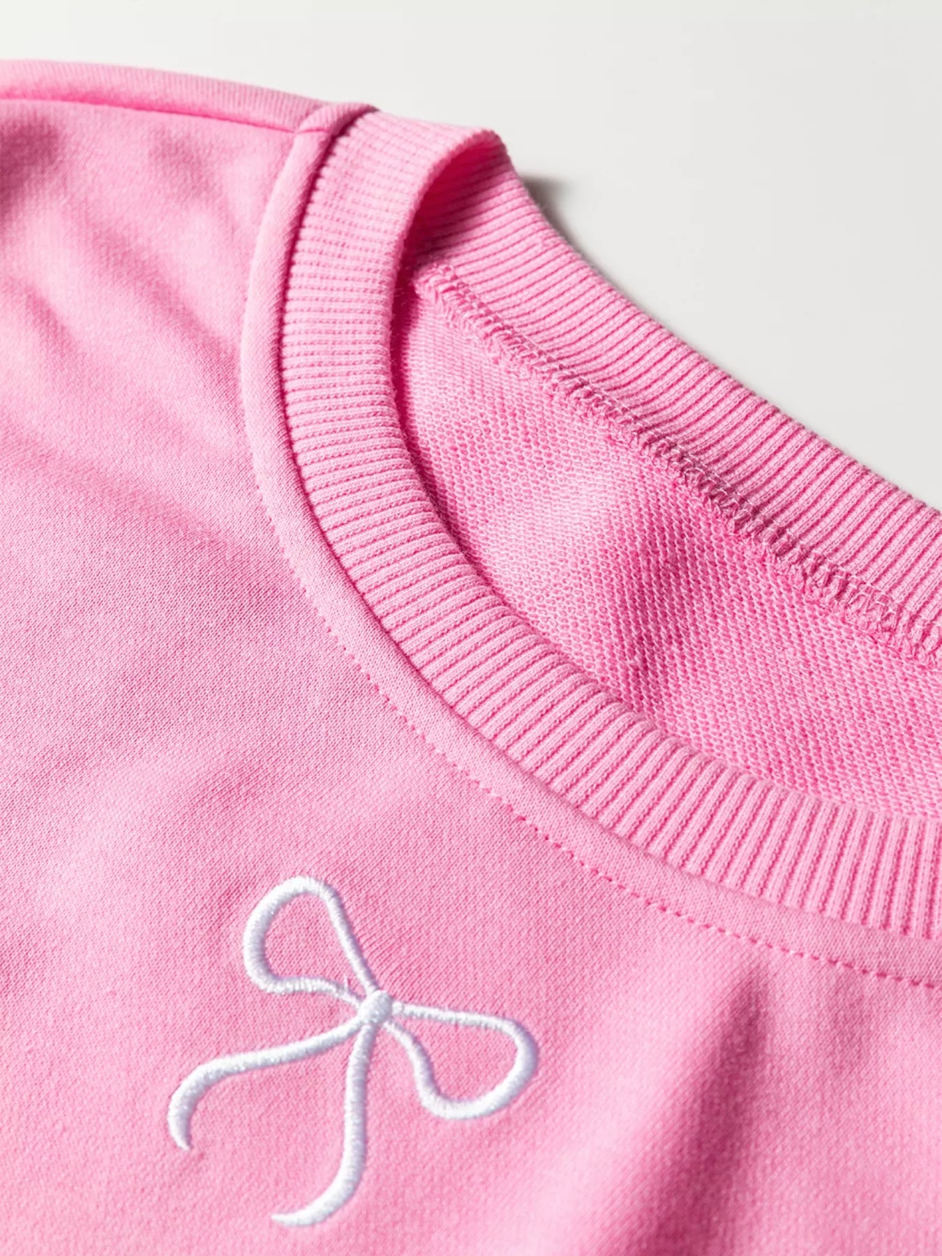 Ensemble Sweatshirt et Shorts avec Broderie en Nœud