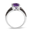2.87 Carat Amethyst and Black Diamond Sterling Silver Ring