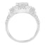 Bague cocktail en diamant en or blanc 14K - Taille 7