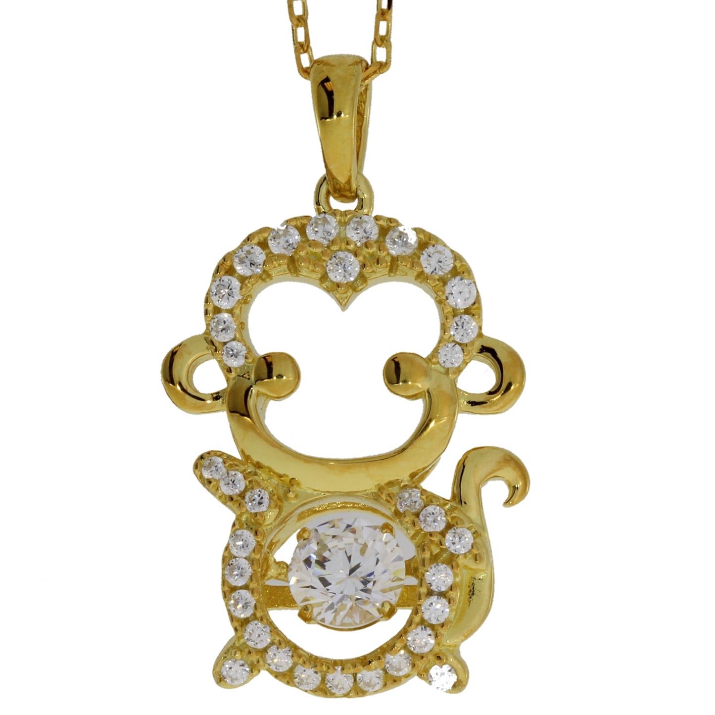Colgante de Baile de Plata y CZ Genuine