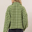 Elegante Chaqueta de Botones de Cuadros de Tweed Verde