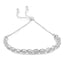 .925 Sterling Silver Diamond Bolo Bracelet