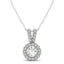 Pendentif rond en or blanc 14k avec halo de diamants