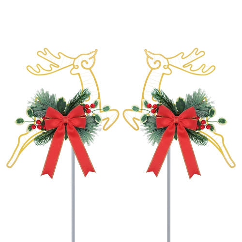 2-Pack LED Christmas Reindeer Pathway Stake Lights