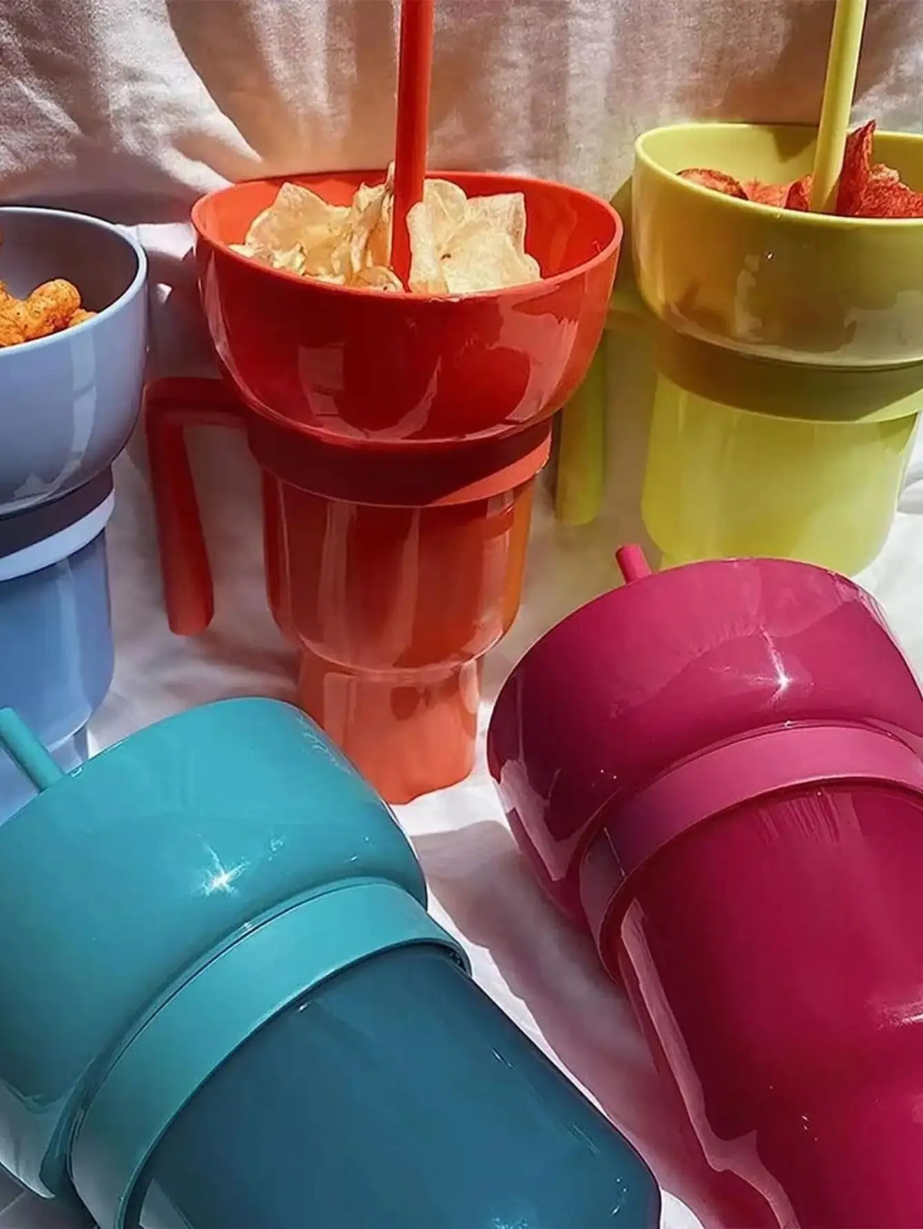 Popcorn Snack with Handle & All-in-One Drink Cup