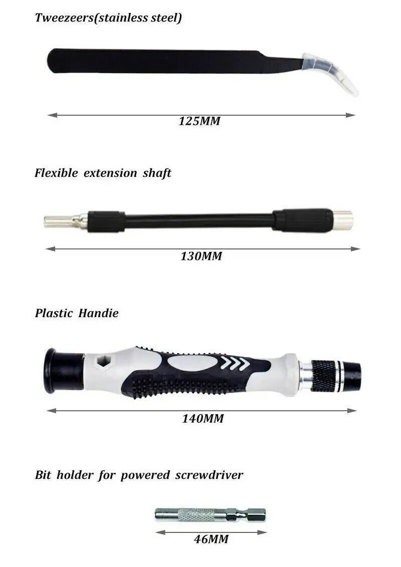 Ensemble de 117 pièces de bits de tournevis magnétiques pour la réparation d'iPhone et de MacBook