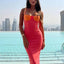Vestido Maxi Bodycon Sin Tirantes Elegante