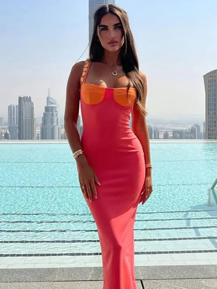 Vestido Maxi Bodycon Sin Tirantes Elegante